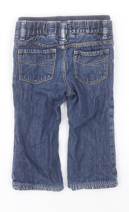 Gap Baby Blue  Cotton Jogger Jeans Size 12-18 Months  Button