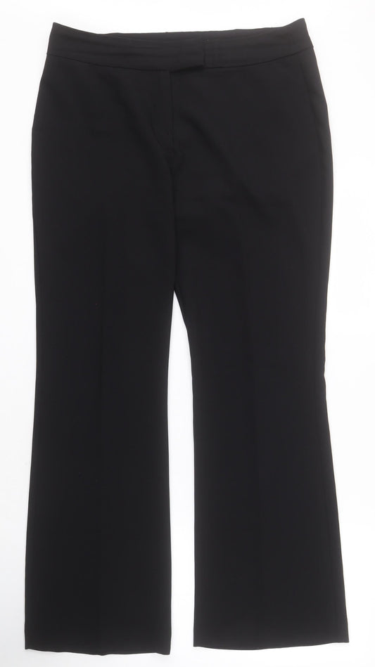 George Womens Black  Polyester Dress Pants Trousers Size 12 L28 in Regular Zip