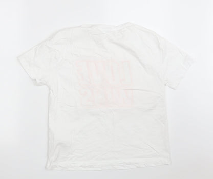 Womens UK Size S Stradivarius White Basic T-Shirt