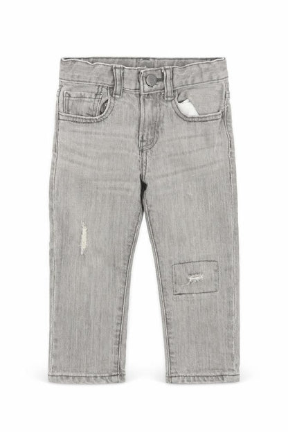 Gap Boys Grey  Cotton Cropped Jeans Size 24 Months  Zip - Distressed