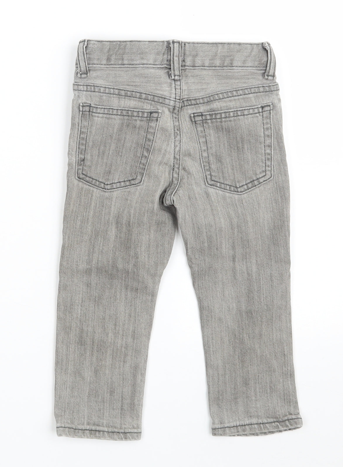 Gap Boys Grey  Cotton Cropped Jeans Size 24 Months  Zip - Distressed
