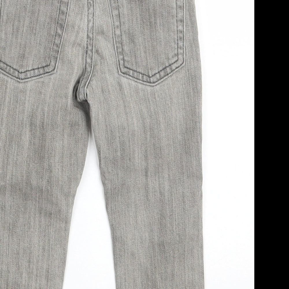 Gap Boys Grey  Cotton Cropped Jeans Size 24 Months  Zip - Distressed