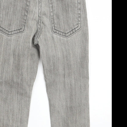 Gap Boys Grey  Cotton Cropped Jeans Size 24 Months  Zip - Distressed