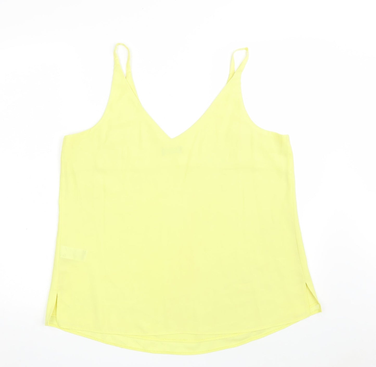 F&F Womens Yellow  Polyester Basic Blouse Size 14 V-Neck