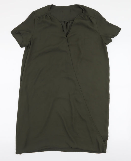 New Look Womens Green  Polyester A-Line  Size 8  V-Neck Pullover