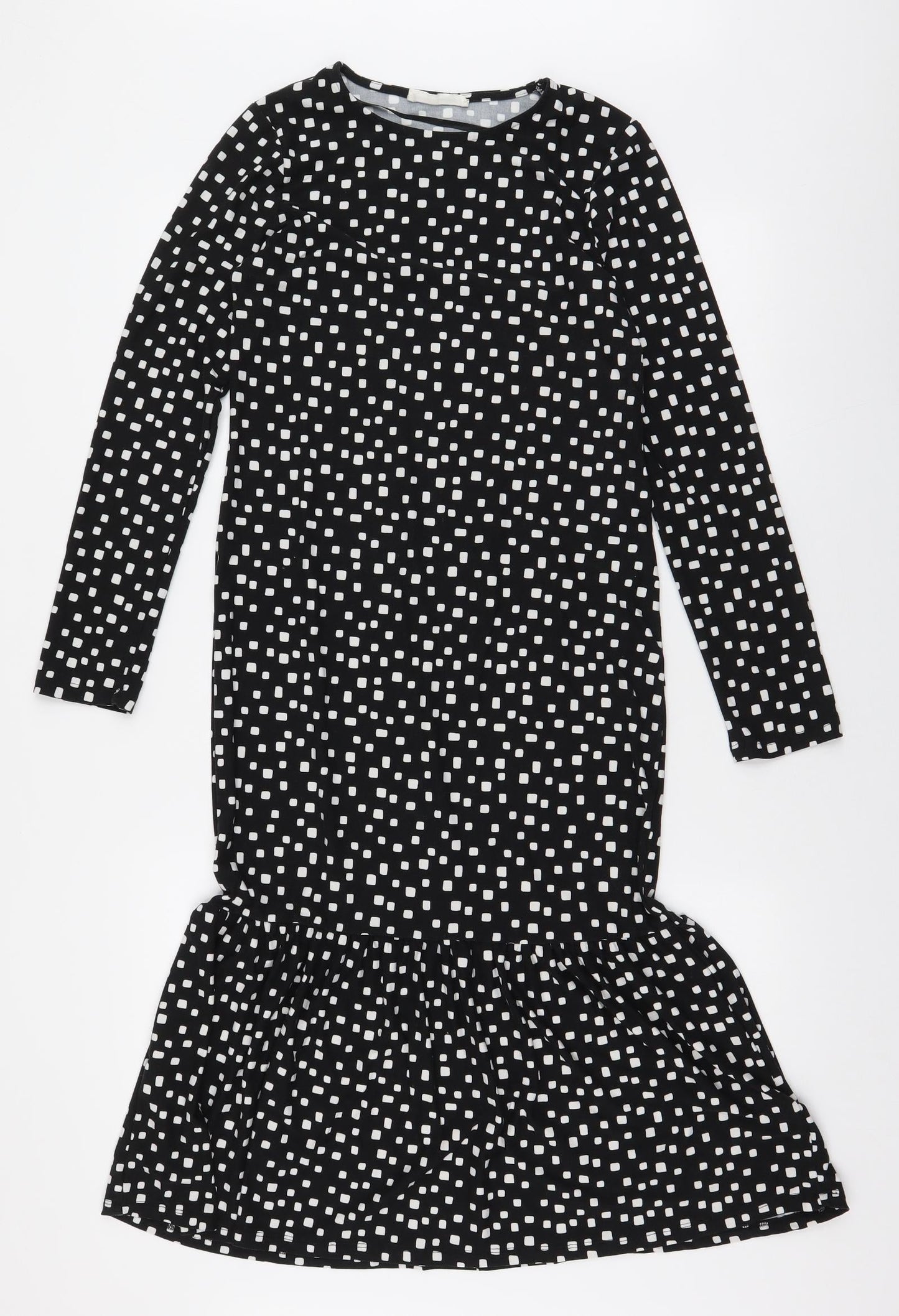 Primark Womens Black Polka Dot Polyester Mermaid  Size 4  Round Neck Pullover
