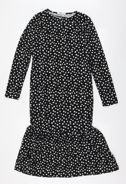 Primark Womens Black Polka Dot Polyester Mermaid  Size 4  Round Neck Pullover