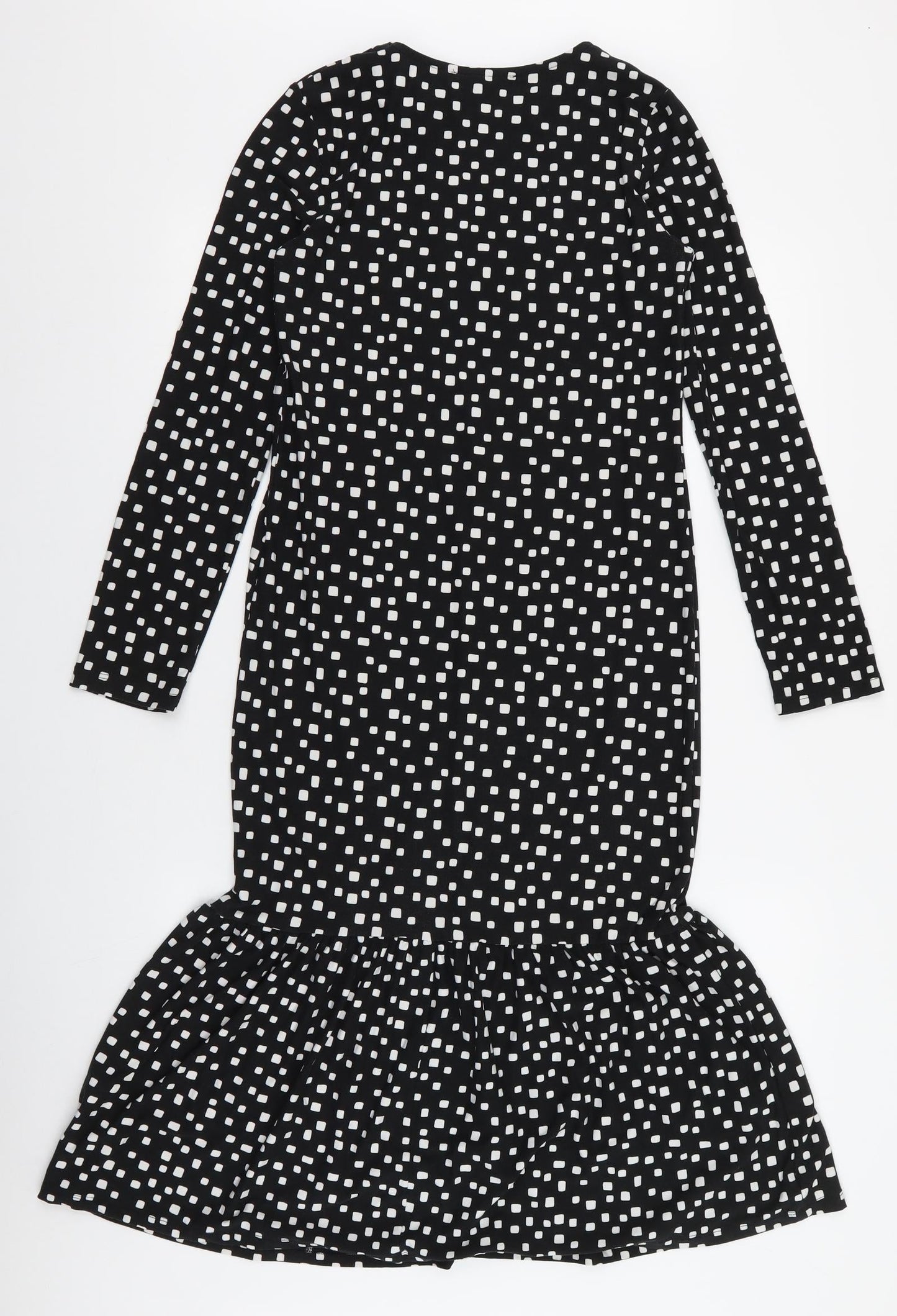 Primark Womens Black Polka Dot Polyester Mermaid  Size 4  Round Neck Pullover