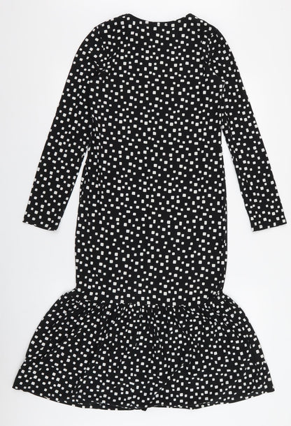 Primark Womens Black Polka Dot Polyester Mermaid  Size 4  Round Neck Pullover
