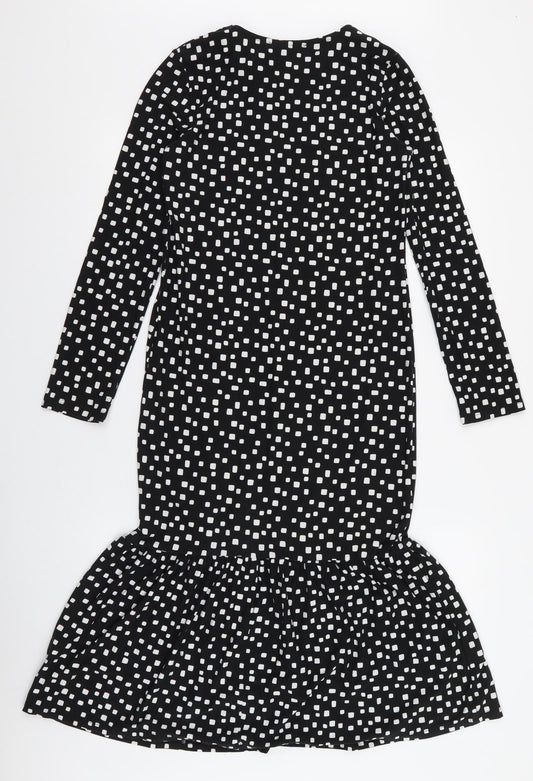 Primark Womens Black Polka Dot Polyester Mermaid  Size 4  Round Neck Pullover