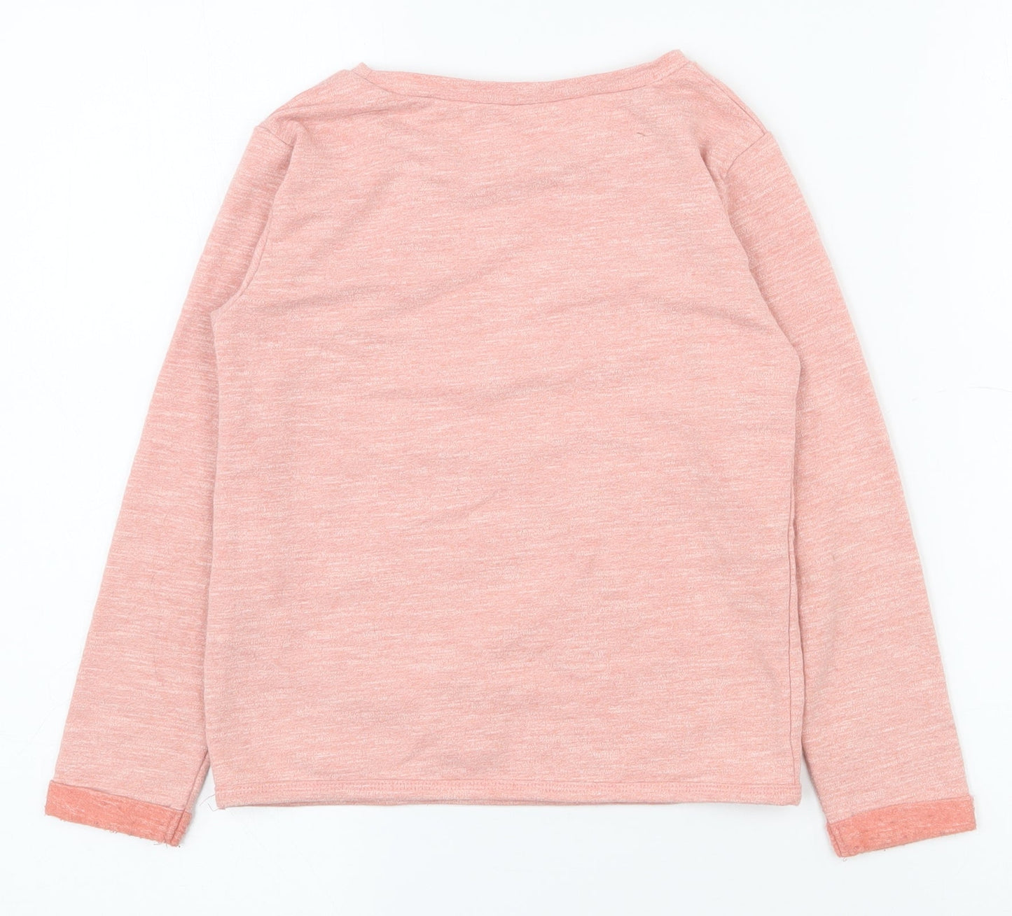 Dunnes Stores Girls Pink  Cotton Pullover T-Shirt Size 7 Years Round Neck Pullover