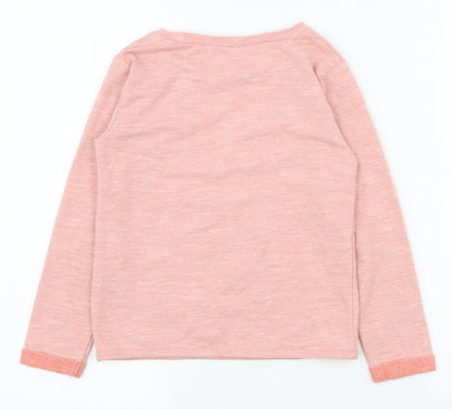 Dunnes Stores Girls Pink  Cotton Pullover T-Shirt Size 7 Years Round Neck Pullover