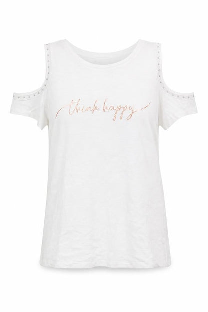 Womens UK Size 8 Papaya White Basic T-Shirt