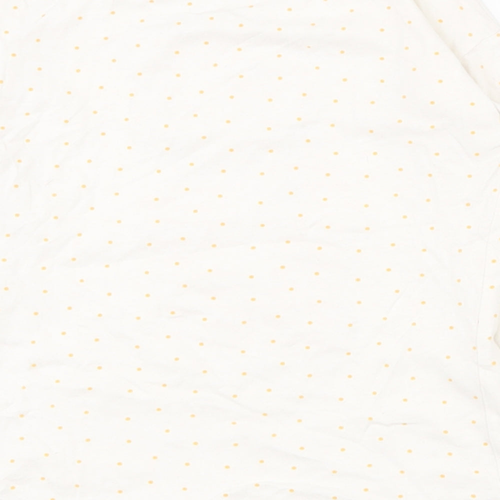 Dunnes Stores Girls White Spotted 100% Cotton Pullover T-Shirt Size 5 Years Round Neck Pullover