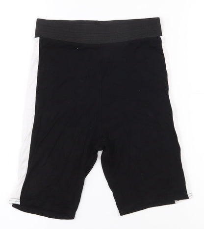 Boohoo Womens Black  Viscose Compression Shorts Size 6 L7.5 in Regular Pull On