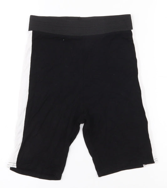 Boohoo Womens Black  Viscose Compression Shorts Size 6 L7.5 in Regular Pull On