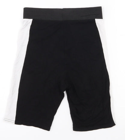 Boohoo Womens Black  Viscose Compression Shorts Size 6 L7.5 in Regular Pull On