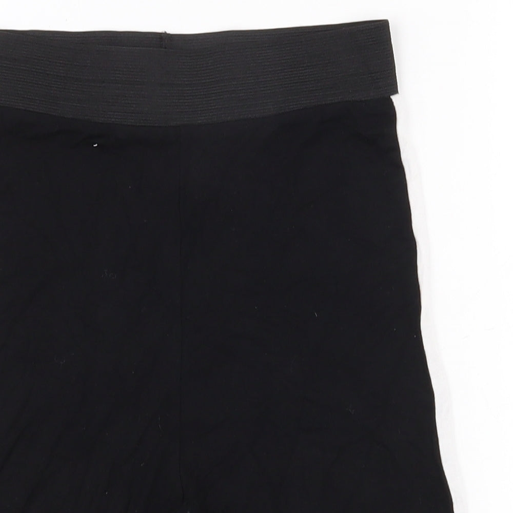Boohoo Womens Black  Viscose Compression Shorts Size 6 L7.5 in Regular Pull On