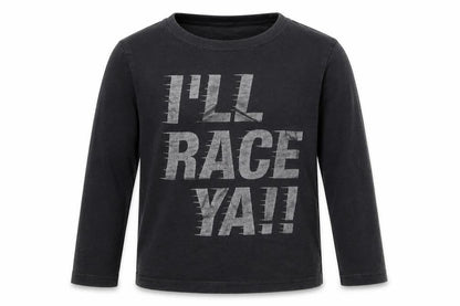 Front view of H&M boys’ black 100% cotton pullover t-shirt, size 5-6, years round neck pullover