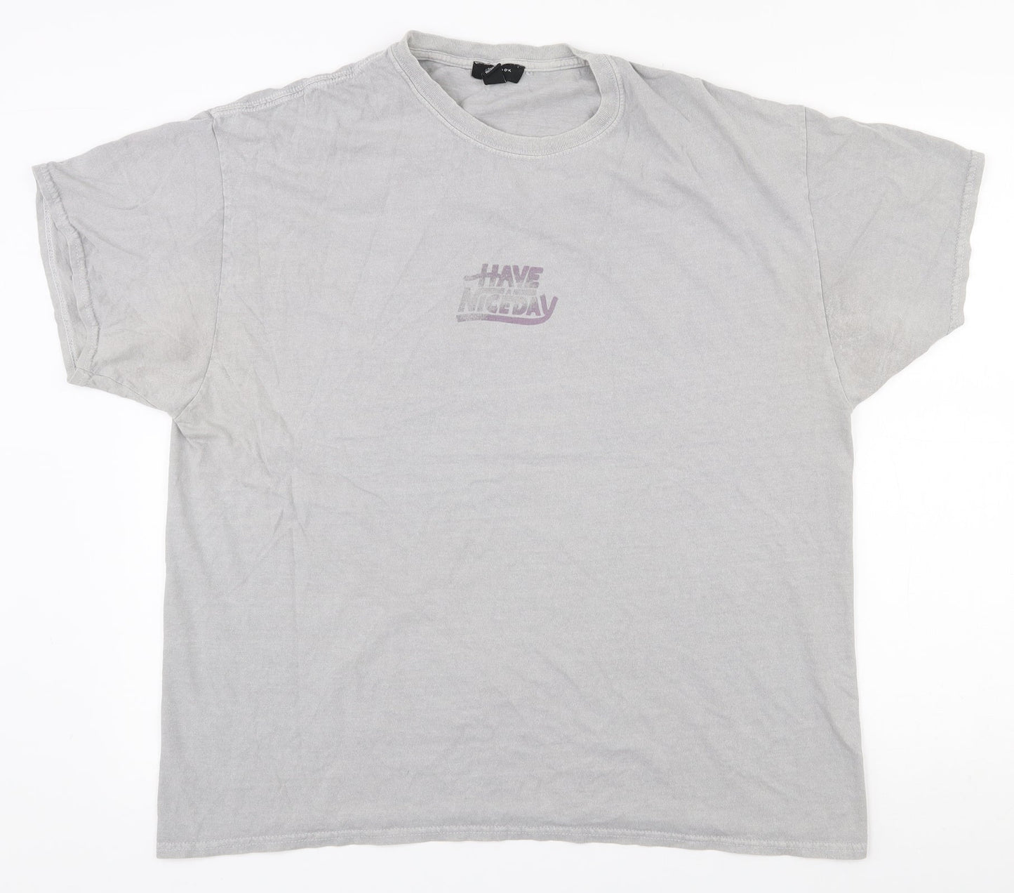 New Look  Mens Grey Houndstooth Polyester  T-Shirt Size M Round Neck