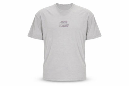 Front view of New Look men’s grey houndstooth polyester t-shirt, size M, round neck