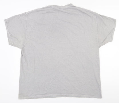 New Look  Mens Grey Houndstooth Polyester  T-Shirt Size M Round Neck