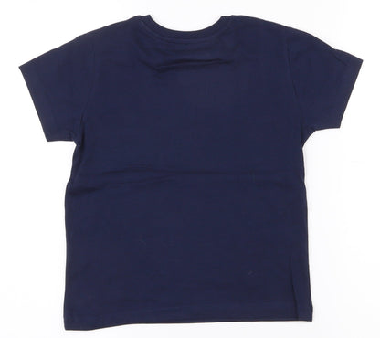 Primark Boys Blue  100% Cotton Pullover Polo Size 5-6 Years Crew Neck Pullover