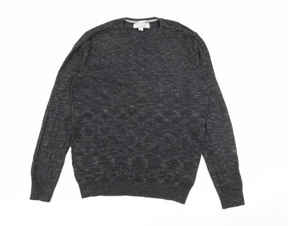 F&F Mens Grey Crew Neck  Cotton Pullover Jumper Size M