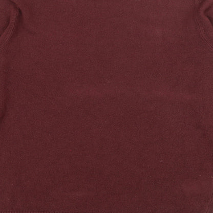 Easy Mens Red Crew Neck  Acrylic Pullover Jumper Size S