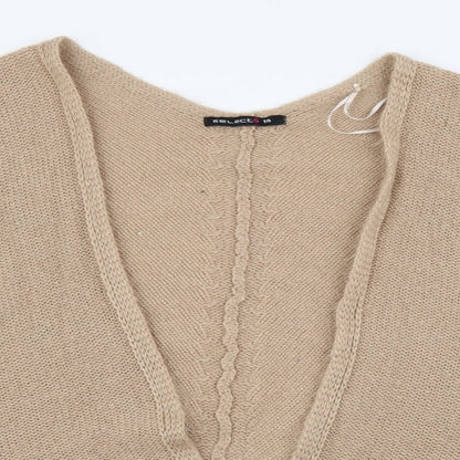 Womens UK Size 14 Select Beige Cardigan Jumper