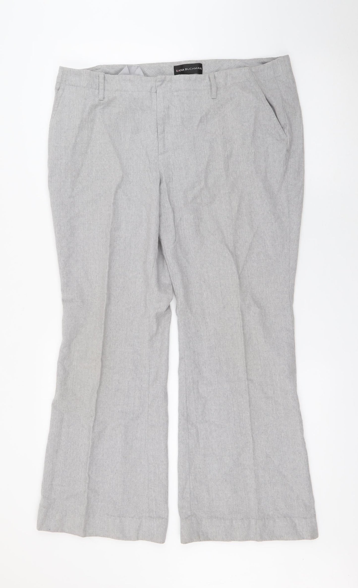 Dana Buchman Womens Grey  Wool Trousers  Size 14 L27 in Regular Zip