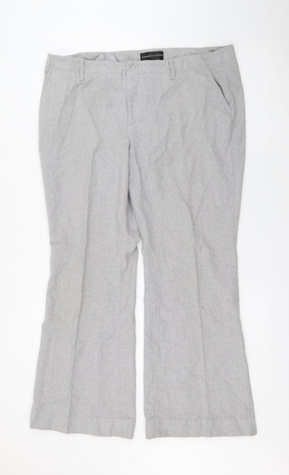 Dana Buchman Womens Grey  Wool Trousers  Size 14 L27 in Regular Zip