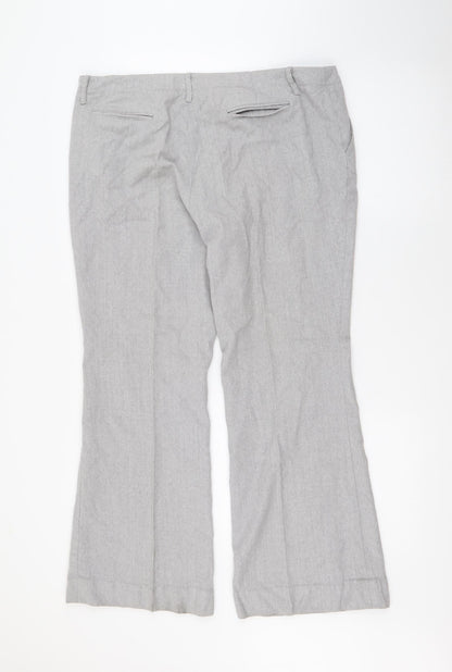 Dana Buchman Womens Grey  Wool Trousers  Size 14 L27 in Regular Zip