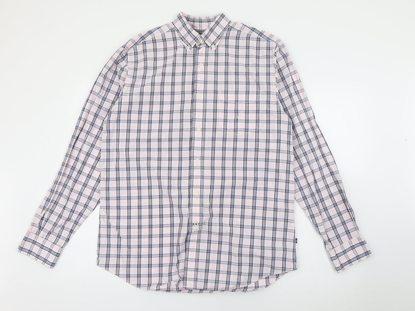 Mens UK Size M Nautica Pink  Button-Up Long Sleeve Casual Shirt