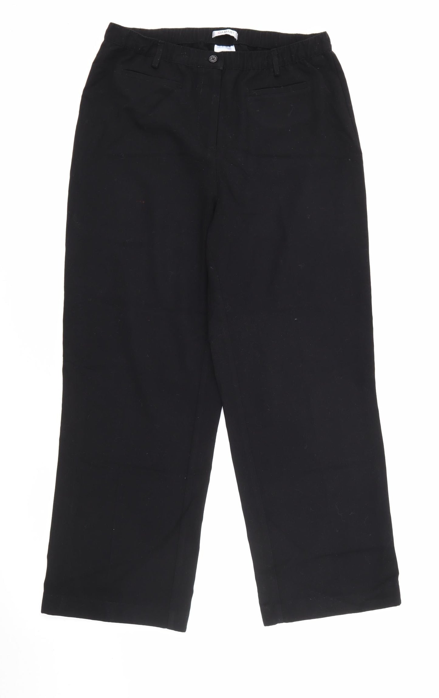 Darmart Womens Black  Polyester Trousers  Size 14 L26 in Regular Button