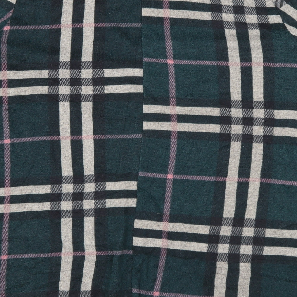 Apricot Womens Green Round Neck Plaid Polyester Pullover Jumper Size 14