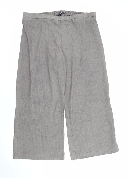 Evans Womens Brown  Polyester Trousers  Size 20 L27 in Regular