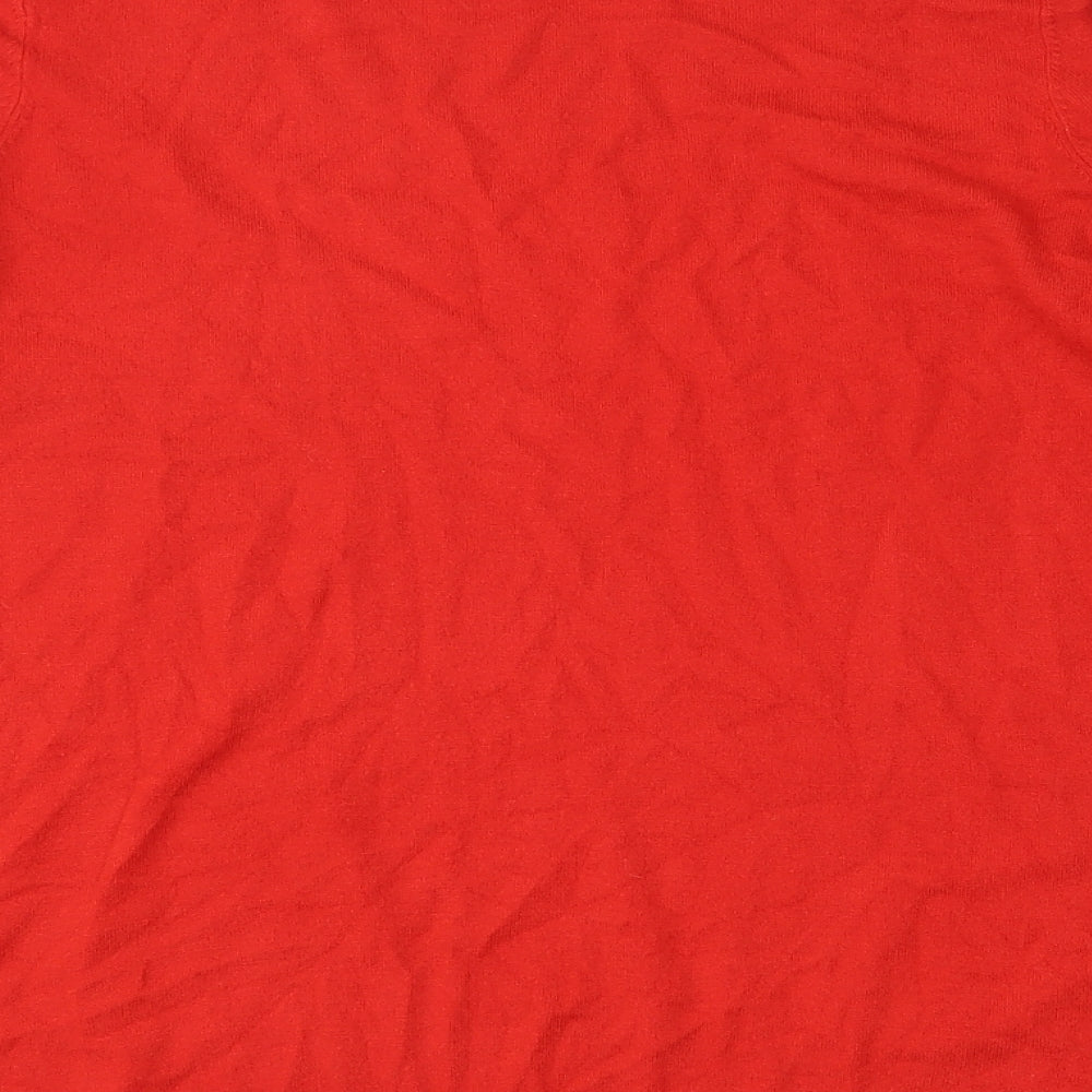 F&F Womens Red Round Neck  Viscose Pullover Jumper Size 14