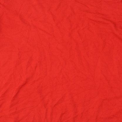 F&F Womens Red Round Neck  Viscose Pullover Jumper Size 14