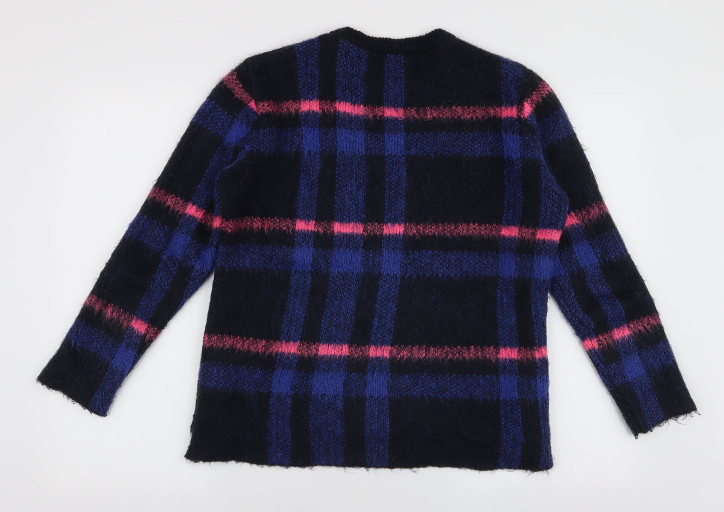 F&F Womens Multicoloured High Neck Plaid Acrylic Pullover Jumper Size 6