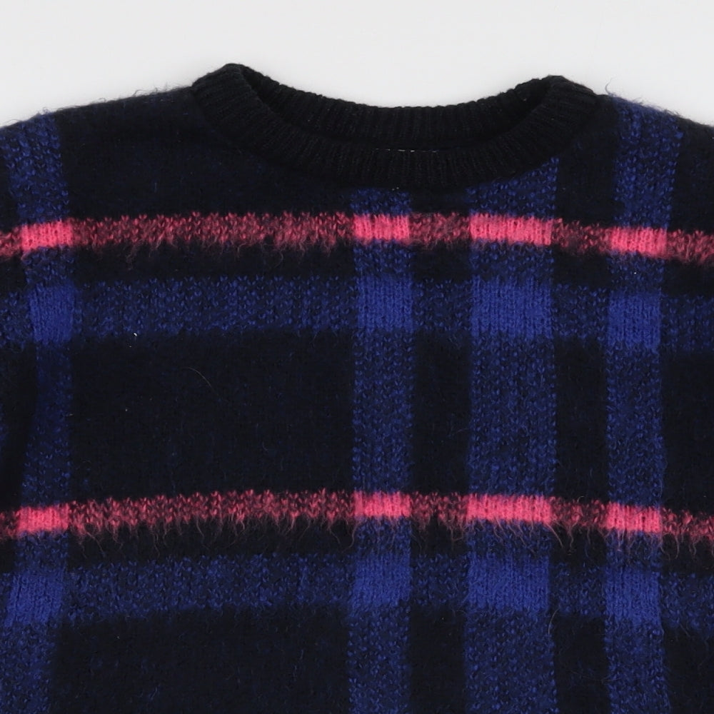 F&F Womens Multicoloured High Neck Plaid Acrylic Pullover Jumper Size 6