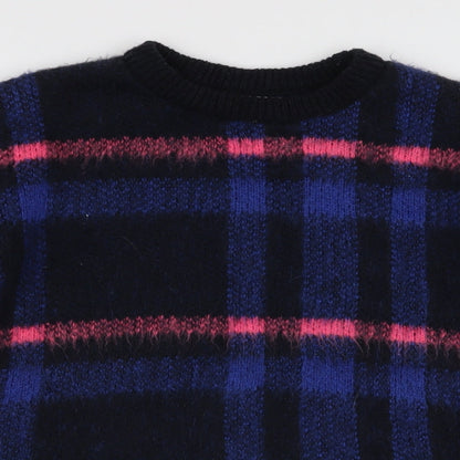F&F Womens Multicoloured High Neck Plaid Acrylic Pullover Jumper Size 6