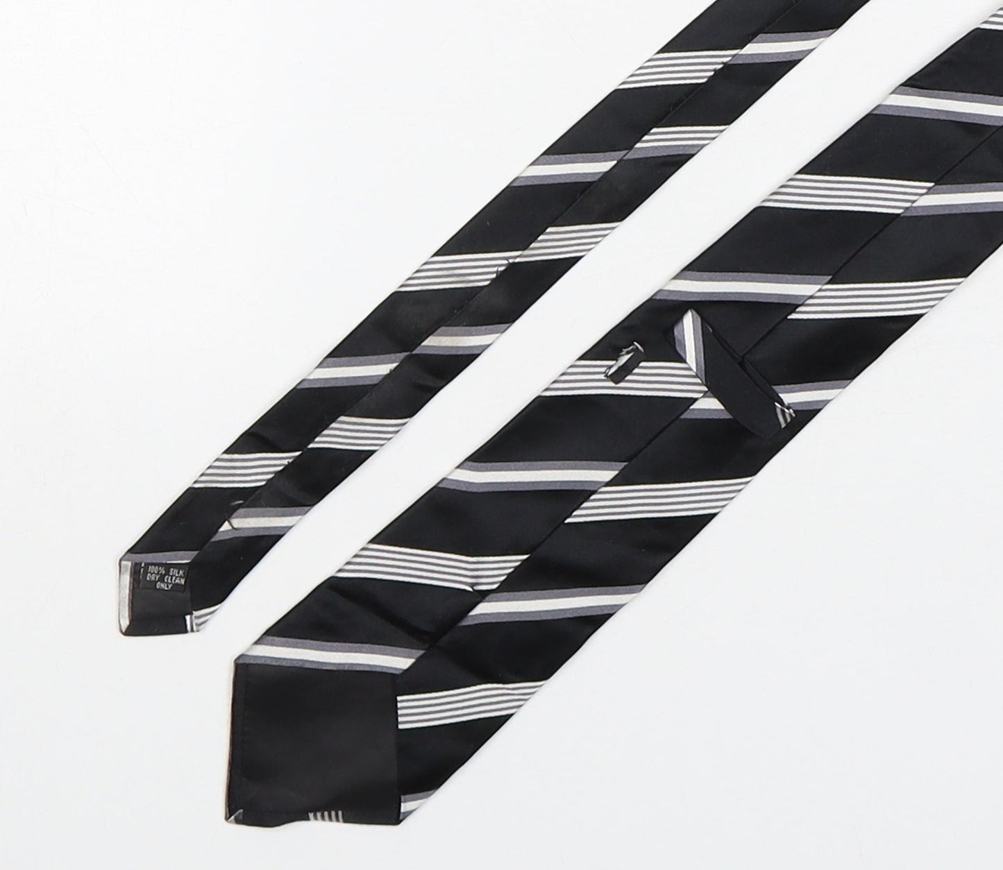 PreWorn  Mens Multicoloured Striped Silk Pointed Tie One Size