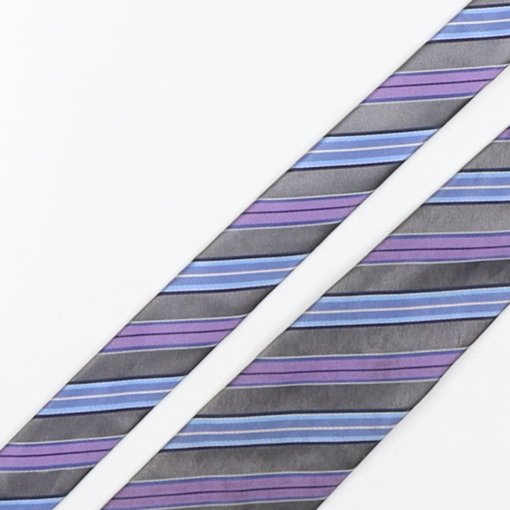 NEXT Mens Multicoloured Striped Polyester Pointed Tie One Size