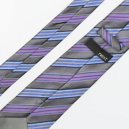NEXT Mens Multicoloured Striped Polyester Pointed Tie One Size