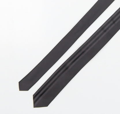 RedHerring  Mens Grey Striped Polyester Pointed Tie One Size