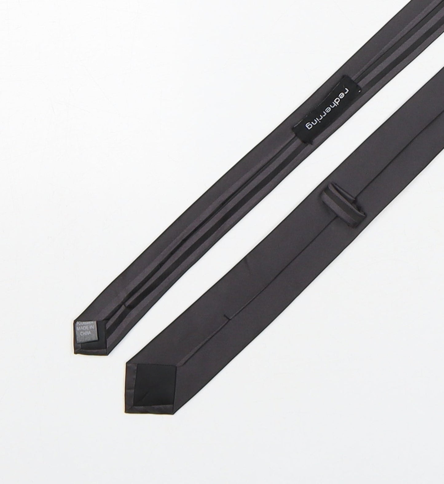 RedHerring  Mens Grey Striped Polyester Pointed Tie One Size