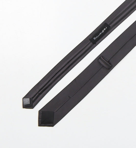 RedHerring  Mens Grey Striped Polyester Pointed Tie One Size