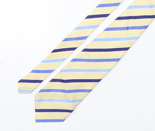 Racing Green  Mens Multicoloured Striped Silk Pointed Tie One Size