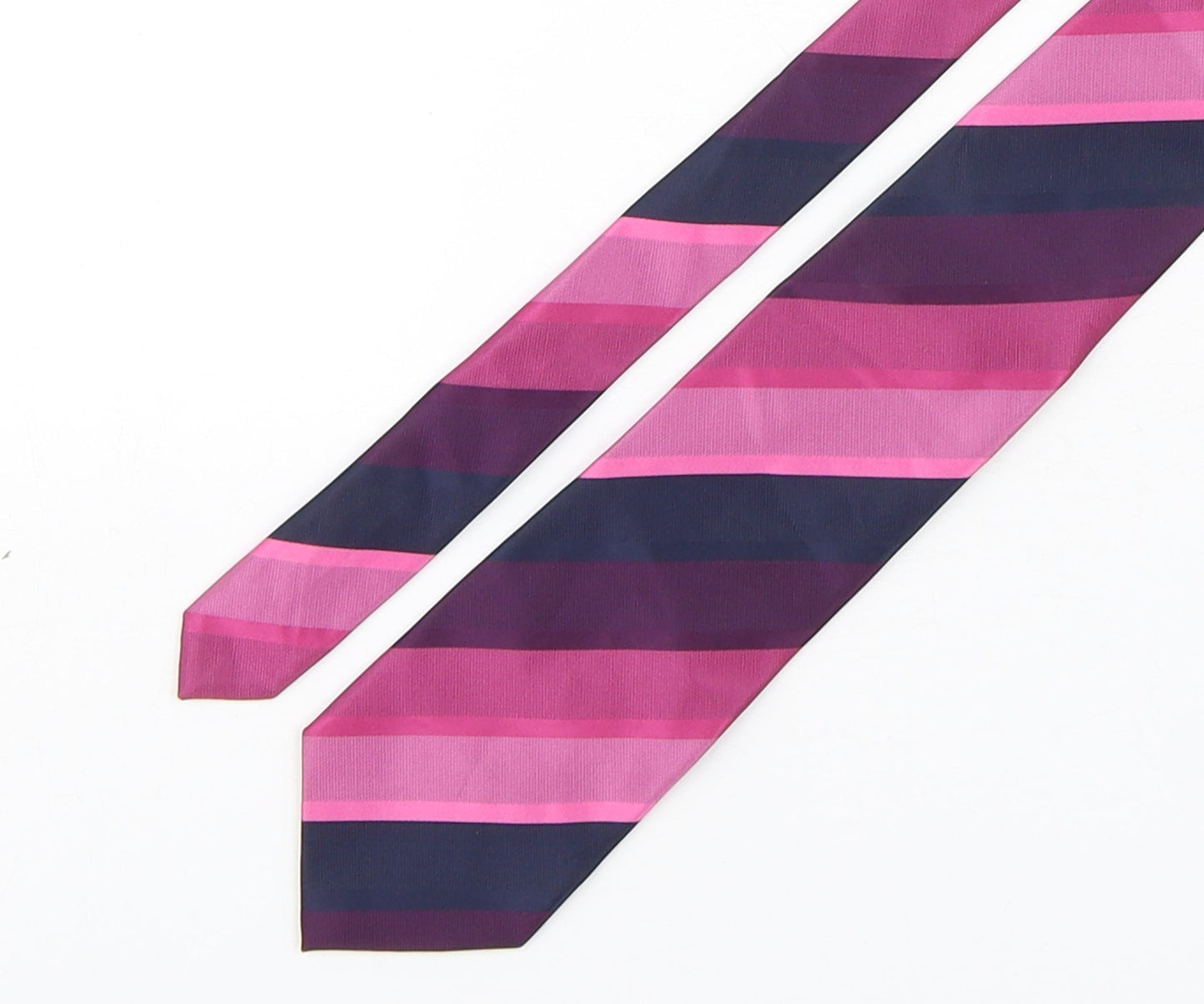 Marks and Spencer Mens Multicoloured Striped Polyester Pointed Tie One Size